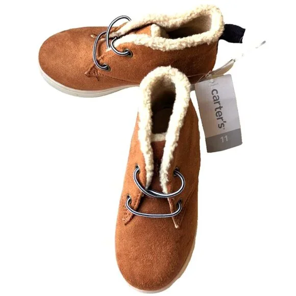 Carter's Toddler Kids Boys Sneaker Boot Faux Suede Winter Lace-Up Shoe B… - Picture 9 of 9
